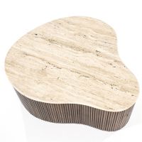 Eleonora Organische salontafel Mari - 83x72x34 cm - Mango hout & travertin