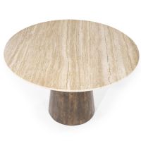 Ronde eettafel Aikin - Ø130x76 cm - travertin