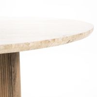 Ronde eettafel Sara - Mango hout & travertin - Ø130x76 cm