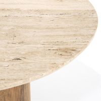 Ronde eettafel Sara - Mango hout & travertin - Ø130x76 cm