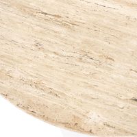 Ronde eettafel Sara - Mango hout & travertin - Ø130x76 cm