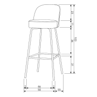 Vogue barstoel 80 cm geweven stof van het woonmerk BePureHome