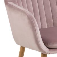 Nøra Lior armstoel | naturel oak onderstel | stof Vic - roze