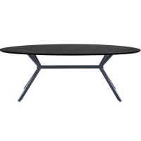 Eettafel Bruno MDF Zwart Ovaal 220x100 cm