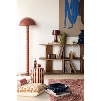 Candice bijzettafel gestreept - creme/burgundy