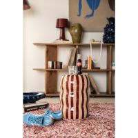 Candice bijzettafel gestreept - creme/burgundy