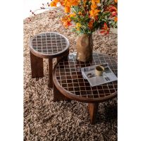 By-Boo TiledUp salontafel hout/keramiek - donkerbruin