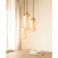 Shona cluster hanglamp rond - amberkleurig