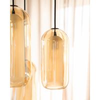 Shona cluster hanglamp rond - amberkleurig