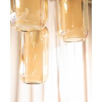 Shona cluster hanglamp rond - amberkleurig