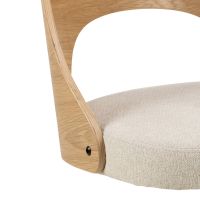 Nøra Hushy draaistoel | zwart metaal onderstel | stof Apia/naturel oak - beige