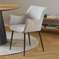 Nøra Arvid armstoel | zwart metaal onderstel | stof Apia