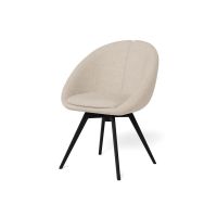 Nøra Jenna draaistoel | zwart metaal onderstel | stof Apia - zand