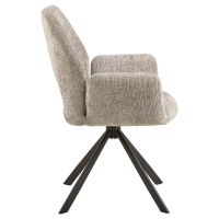 Nøra Linsa draaibare armstoel | zwart metaal onderstel | stof Juto - grijs
