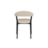 Nøra Lievy armstoel | zwart metaal onderstel | stof Apia - zand