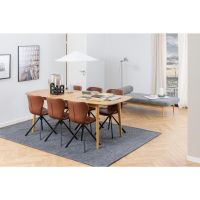 Aino eetkamerstoel | zwart metaal onderstel | PU retro - cognac