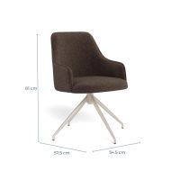 Norr armstoel | beige metaal onderstel | stof Apia - bruin