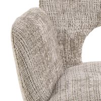 Nøra Linsa draaibare armstoel | zwart metaal onderstel | stof Juto - grijs