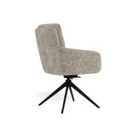 Nøra Tess armstoel | zwart metaal onderstel | stof Juto - grijs