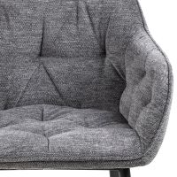 Kari armstoel | zwart metaal onderstel | stof Skyland - antraciet