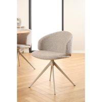 Nøra Modu draaistoel | grijs metaal onderstel | stof Monza - beige