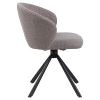 Nøra Orix draaistoel | zwart metaal onderstel | stof Basel - lichtgrijs/bruin
