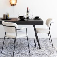 Viken eetkamerstoel bouclé - wit