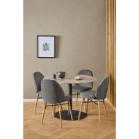 Nøra Mirae eetkamerstoel | naturel oak onderstel | stof Danny - donkergrijs