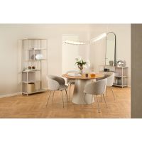 Nøra Axis armstoel | grijs metaal onderstel | stof Basel - beige