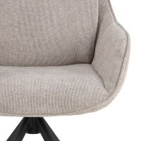 Alva draaibare armstoel | zwart metaal onderstel | stof Caso - zand