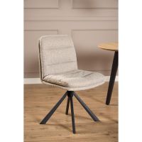 Nøra Olin draaistoel | zwart metaal onderstel | stof Alea - beige