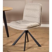 Nøra Olin draaistoel | zwart metaal onderstel | stof Alea - beige