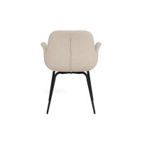 Soren armstoel | zwart metaal onderstel | stof Apia - zand