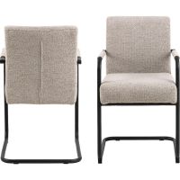 Bjorn armstoel | zwart metaal onderstel | stof Monza - beige