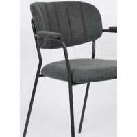 Viken armstoel stof - zwart onderstel