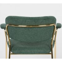 Viken armstoel stof donkergroen - goud onderstel