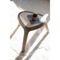 Fred bijzettafel organisch - bruin hout/marmer