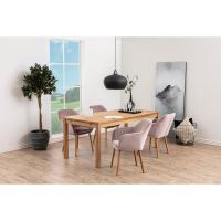 Nøra Lior armstoel | naturel oak onderstel | stof Vic - roze