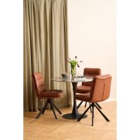 Olin draaistoel | zwart metaal onderstel | PU retro - beige