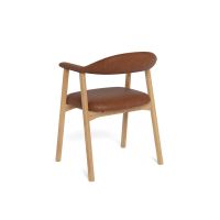 Lykke armstoel | naturel oak onderstel | PU retro - cognac