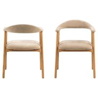 Lykke armstoel | naturel oak onderstel | stof Danny - beige