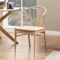 Siv armstoel | wit oak onderstel | Paper plaits - off white