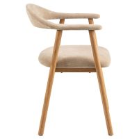 Lykke armstoel | naturel oak onderstel | stof Danny - beige