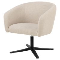 Nøra Mac draaifauteuil | zwart metaal onderstel | stof Basel - beige