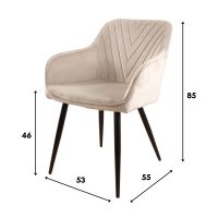 DS4U Gaby armstoel velvet champagne - OUTLET B