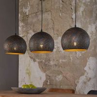 Hades hanglamp zwart/bruin 3L