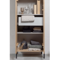 New Gravure hoge kast met lade eiken blanke lak van het woonmerk WOOOD