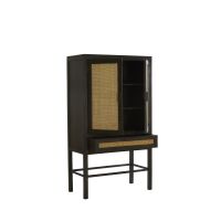 Nipos kast met lade 90x45x160 cm - mangohout donkerbruin