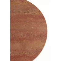 Dolin bijzettafel Ø59x44 cm - rood travertin/donkerbruin
