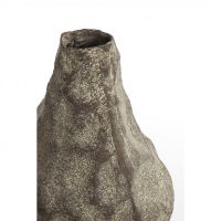 Marzoku vaas deco 29x27x41,5 cm - donkerbruin-crème